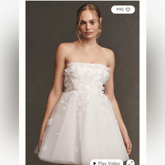 NWT BHLDN Cleo Square-Neck Puff-Sleeve Mini Dress - Picture 2 of 3